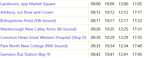 Service 47 weekday inbound